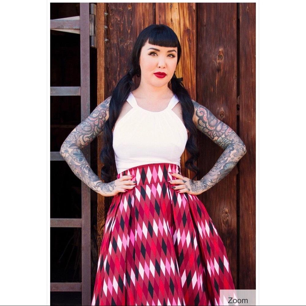 Pinup girl clothing Harley top in white